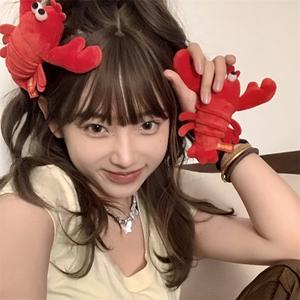 Serre-tête en peluche homard de dessin animé mignon, accessoire créatif pour photos de fête d'Halloween et de carnaval - Product Image 6