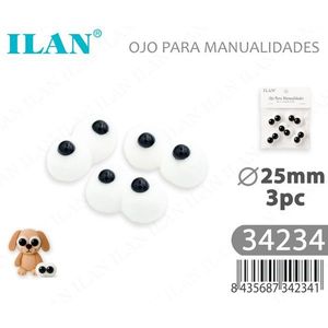 Occhi Artigianali Ilan 25mm 3 Pezzi per Progetti Fai-da-Te - Product Image 1