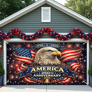 250th Anniversary of Independence Day Garage Door <b>Banner</b> Patriotic American Flag 4th of July Garage Door Cover for Outdoor Decor - Product Image 5