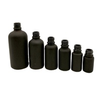 Flacon de sérum pour le visage en verre givré mat rond de luxe vide de 50 ml, flacon compte-gouttes pour huile essentielle de 30 ml, 50 ml, 100 ml avec boîte