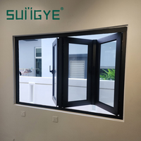 Fenêtre accordéon pliante en aluminium SUNGYE avec verre trempé, fenêtre coulissante pliable pour balcon, cuisine, villa