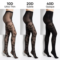 Collants Jacquard à Motifs Floraux Gothiques Lonati 400N, Collants à Motifs Vintage