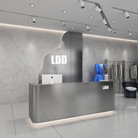Comptoir de réception moderne en acier inoxydable, comptoir de bar simple pour grand salon, magasin, caisse enregistreuse, bureau de réception de beauté