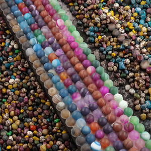 ลูกปัดหินแคลเซโดนีธรรมชาติแบบลอยน้ำรุ่นใหม่ปี 2026 ขนาด 4/6/8/10/12 มม. หลากสีสัน สำหรับทำเครื่องประดับ - Product Image 2