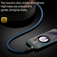 Câble audio stéréo HiFi 3,5 mm AUX OCC plaqué argent avec gaine en nylon pour connexion voiture, ordinateur, haut-parleur, ordinateur portable, casque – Mâle-Mâle