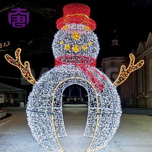 Estatua de muñeco de nieve navideño LED 3D para exteriores, para uso comercial, decoración de paisajes y festivales. - Product Image 5