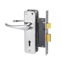 Serrure de porte moderne pour usage résidentiel, corps de serrure à mortaise à 2 leviers avec poignées, ensemble de serrures et clés, Serrure de porte en bois