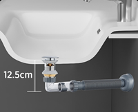 Tubo de Desagüe Universal para Lavabo de Acero Inoxidable Ecológico Moderno - Extensión de Drenaje para Baño