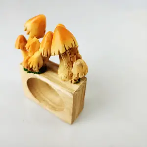 Colorful mushroom with square napkin ring handmade decoration napkin holder