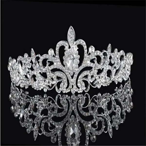 Accessori per capelli da sposa di alta qualità strass Crystal Bling diademi e corona da sposa con pettine Designer Bride Crown