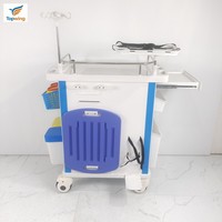 Chariot médical professionnel moderne en ABS, chariot d'urgence, 5 tiroirs, léger, durable, chariot d'infirmière pour hôpital
