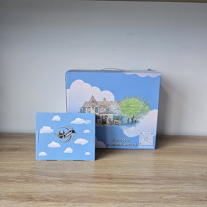 Cloud <span class=keywords><strong>Café</strong></span> Series Ensemble d'emballage imprimé nuage bleu Sacs en papier Coffrets cadeaux et boîtes à emporter pour boulangerie <span class=keywords><strong>Café</strong></span> Dessert Marque - Product Image 5