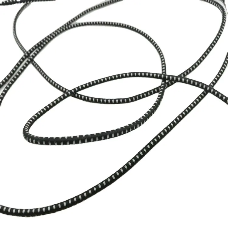 Wholesale Round Black in Stock 2.5mm Elastic Band Elastic Cord Bungee Cord Rope for Garment Bags Shoes