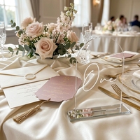 Numéros de table en acrylique personnalisés, cartes de table miroir, invitations en forme d'arche, menus, ensemble de cartes, décoration d'événements de luxe