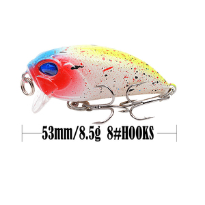 เหยื่อตก<span class=keywords><strong>ปลา</strong></span>แบบลอยน้ำ 5.3 ซม./8.5 กรัม เหยื่อปลอมแบบ Crankbait Jerkbait Wobbler มีเสียงดังดัง พร้อมตะขอสามทาง สำหรับตก<span class=keywords><strong>ปลา</strong></span>แบส <span class=keywords><strong>ปลา</strong></span>ไพค์ <span class=keywords><strong>ปลา</strong></span>เทราต์ น้ำเค็ม น้ำจืด - Product Image 5