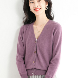 Cardigan da <span class=keywords><strong>donna</strong></span> in misto lana di colore rosa Cardigan semplice in maglia di base Cardigan cappotto con logo personalizzato etichetta maglione da <span class=keywords><strong>donna</strong></span> - Product Image 6