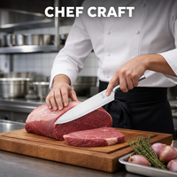 Couteau de Chef Gourmet à Lame Creuse en Acier Forgé avec Manche en Acier Inoxydable 30Cr13, Lame de Précision de 8 Pouces Très Affûtée