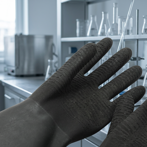 Gants de travail de sécurité de haute qualité, imperméables, en caoutchouc industriel, gants en latex noir pour la protection des mains et des bras, service OEM - Product Image 2