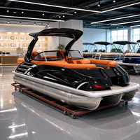 Nouveau bateau ponton en aluminium de 22 pieds, 12 personnes, moteur hors-bord, pêche, échelle de bain, arche sportive, console, certifié CE, personnalisable