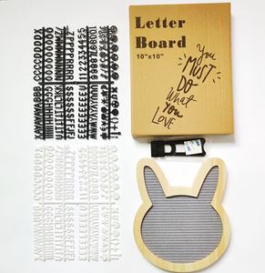 กระดานตัวเลขตัวอักษรทำจากผ้าสักหลาดรูปกระต่ายทำด้วยมือสไตล์โบราณตกแต่งบ้านด้วยกรอบรูปทาสี - Product Image 6