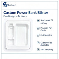 Empaque de Plástico PET Reciclable Personalizado, Cargador de Batería Externa, Estuche Transparente Tipo Concha, Bandeja de Inserción para Productos Electrónicos 3C