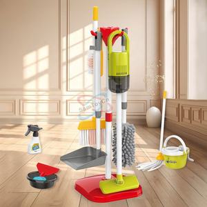 SamToyCn personnalisé simuler des appareils électriques ménagers jeu de simulation ensemble d'outils de nettoyage enfant <span class=keywords><strong>jouet</strong></span> <span class=keywords><strong>balai</strong></span> et pelle à poussière avec <span class=keywords><strong>aspirateur</strong></span> - Product Image 2