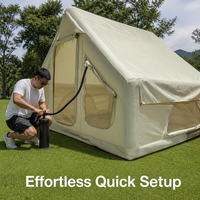 Tente de glamping de luxe gonflable, spacieuse, imperméable, en Oxford, facile à installer, portable
