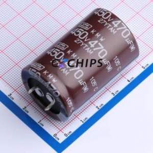 Condensador Electrolítico de Aluminio de Montaje a Presión EKMW451VSN471MR45S, Componente de Orificio Pasante (THT), D30xL45mm 470uF 20% 450V 10mm - Product Image 1