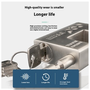 Candado de alta calidad al por mayor cilindro de cerradura Rectangular de cobre completo llave de ordenador de acero inoxidable candado antirrobo grueso 84mm - Product Image 3