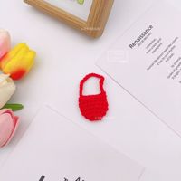 Mini sac tricoté en fil, accessoire DIY fait main, sac pour jouet en peluche, sac de rangement pour écouteurs Bluetooth, pour habillage de poupée, vente en gros