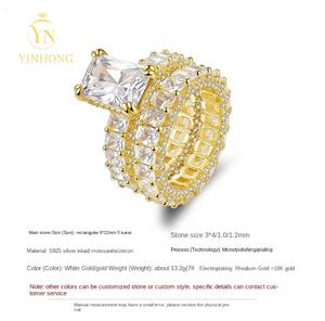 Joyería nupcial de boda de diseño único personalizada, banda de eternidad helada de Plata de Ley 925 con certificado Gra - Product Image 2