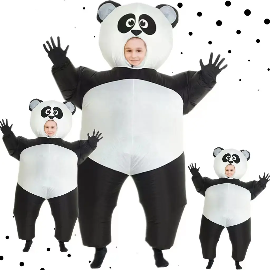 Cadılar bayramı ve noel yetişkinler için kostümler ve çocuklar sevimli üç boyutlu kostümler dev şişme panda kostüm