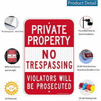 Señales de Seguridad de Aluminio Personalizadas, Señal de Área Privada con Prohibido el Acceso, para Zonas Residenciales, Centros Comerciales y Tráfico