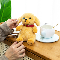 Porte-clés en peluche chien jaune, pendentif de sac à dos, porte-clés animal personnalisé, jouet de poche, petite taille, jouet à main