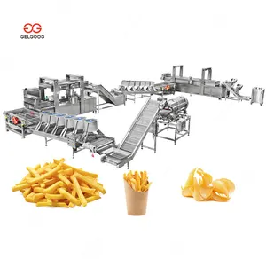 Industrial French Fries Potato Flakes Equipment Easy Operation Frozen Potato Chips Processing Line