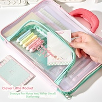 Porte-documents en maille transparente A4 pour les élèves du primaire et du collège - Sac de rangement de grande capacité de style tote