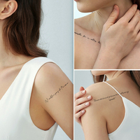 Vente chaude sous-titre anglais courte phrase jus de plantes autocollant de tatouage étanche pour le dos de la clavicule de la main