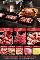 Trancheuse à viande électrique automatique commerciale en acier inoxydable épaisseur réglable capacité 100 kg/h