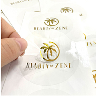 Étiquettes personnalisées durables holographiques résistantes à l'huile, adhésives, gaufrées, pour flacons de parfum, logo 3D, estampage à chaud or, autocollant pour emballage cosmétique