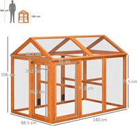 Poulailler moderne en bois et acier inoxydable, résistant au vent, avec enclos pour poules pondeuses, emballé en boîte