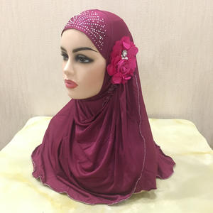 Couverture de perceuse chaude de fleur de ruban de glace Hijab instantané fabrication de foulard avec du fil Hijab en jersey instantané - Product Image 4