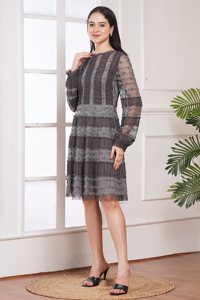 A sophisticated Mini <b>dress</b> with elegant detailing, perfect for evening events - Product Image 2