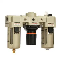 Unité pneumatique FR L FRL en aluminium, filtre à air, régulateur, lubrificateur combinés avec filtre de 25 µm pour systèmes pneumatiques industriels