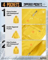 Chaqueta Softshell con Capucha para Hombre, Color Amarillo Brillante, Impermeable, Cortavientos, Ligera, para Senderismo, Running y Actividades al Aire Libre, con Cierre Completo