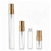 Botol Sampel Parfum Kaca Bening Silinder 10ml Penjualan Panas Dengan Pompa Semprot Aluminium Botol Parfum Mini Portabel