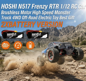 Camioneta RC HOSHI N517 Frenzy 1:12 4WD sin Escobillas, 70KM/H, Alta Velocidad, Grado Hobby, Todoterreno, Envío Directo, 2 Baterías (Stock en EE. UU.) - Product Image 5