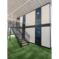 Casa Contenedor Dúplex Expandible con Entresuelo, Casa Modular Multifamiliar, Contenedor Tipo Cobertizo, Casa Portátil de Dos Pisos