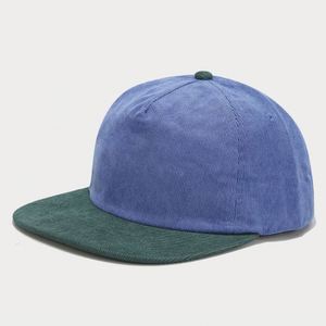Wholesale Customized <b>Mens</b> High Mid Profile Crown <b>Flat</b> Brim Bill Gorras Baseball <b>Cap</b> 5 Panels Blank Corduroy <b>Caps</b> - Product Image 4