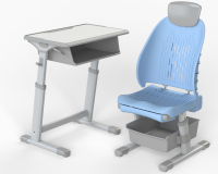 Ensemble bureau et chaise ergonomiques réglables en hauteur pour étudiants, table d'étude pour enfants avec appui-tête et tiroir de rangement, mobilier pour la maison et la salle de classe