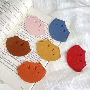 Cheap New Style Pu Leather Cute Page Corner Colorful Smile Face <b>Bookmarks</b> for Kids <b>Gifts</b> - Product Image 1